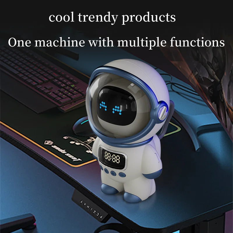 New portable wireless audio speaker, Smart Astronaut Bluetooth speaker with nightlight, FM radio, subwoofer, music speaker