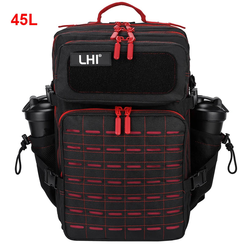 LHI 25L/35L/45L Gym Backapck Tactical Athlete Sports Fitness Bag Exercise Workout Weekend Travel Daypack with Bottle Holder