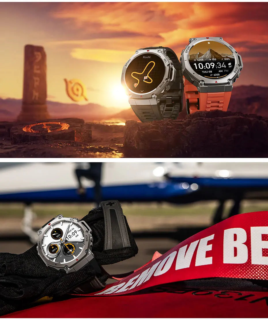 Smart Watch For T-Rex 3 GPS Smartwatch AMOLED Touch Screen 5ATM Outdoor Compass Smart Fitness Sport Monitor Men Watch ForXiaomi