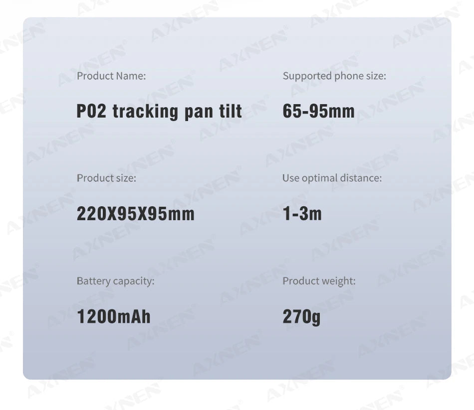 P02 360 Rotation Gimbal Stabilizer, Follow-up Selfie Desktop Face Tracking Gimbal for Tiktok Smartphone Live,with Remote Shutter