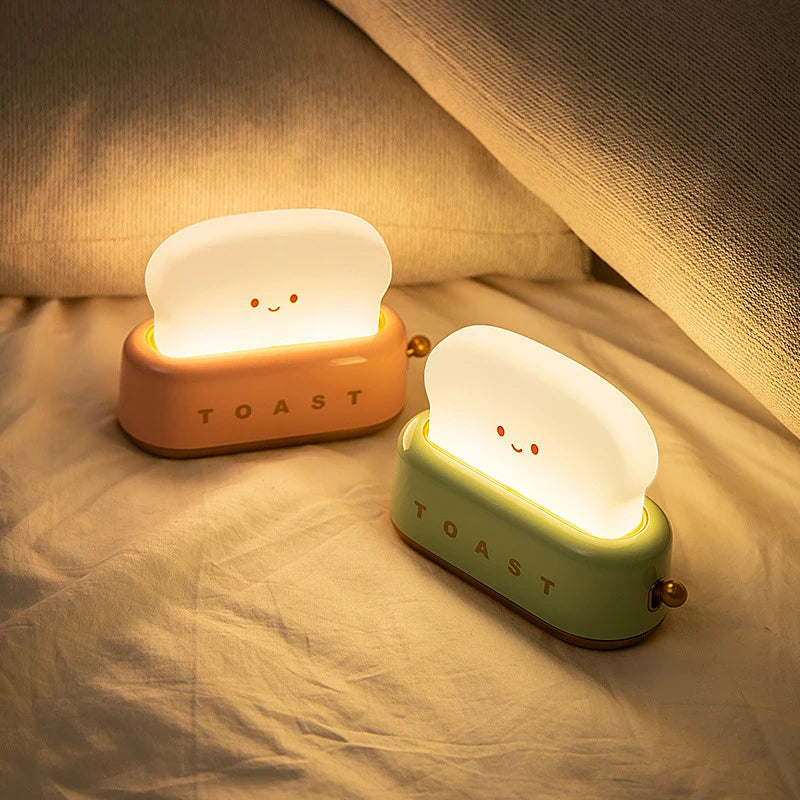 Bread Toast Table Light Toaster Nightlight Creative USB Rechargeable Led Lamp Decor Holiday Baby Bedroom For Birthday Gift
