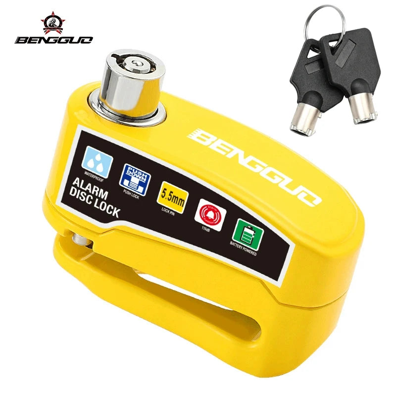 Scooter Motorcycle Burglar Alarm Lock Waterproof Bicycle Alarm 110db Warning Security Lock Moto Disc Brake Padlock Accessories