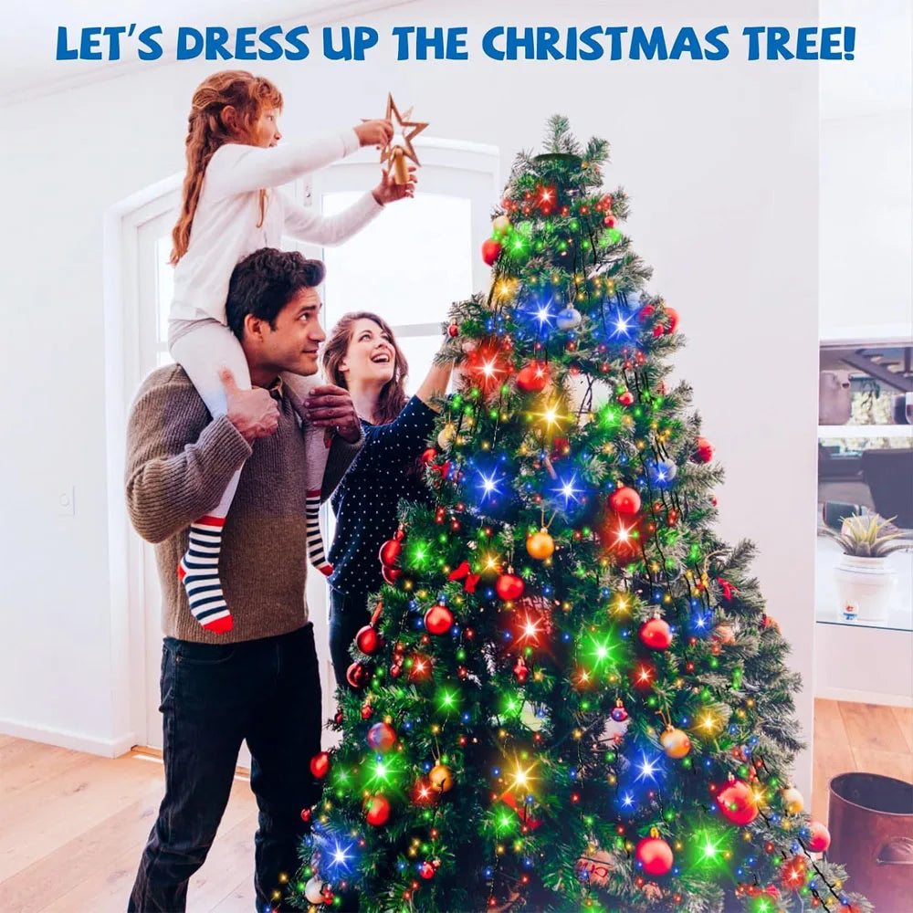 RGBIC 6.9FT 400LEDs Christmas Lights Holiday String Lights with Star Shape, Smart LED Xmas Tree for Indoor Outdoor Decor