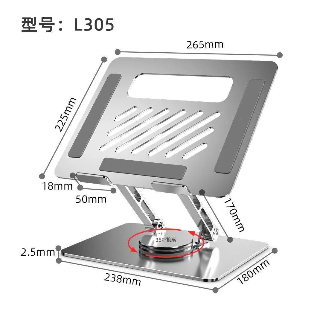 360 Swivel & Adjustable Laptop Stand for Desk Foldable & Portable Computer Stand for All Laptops up to 15.6 inches
