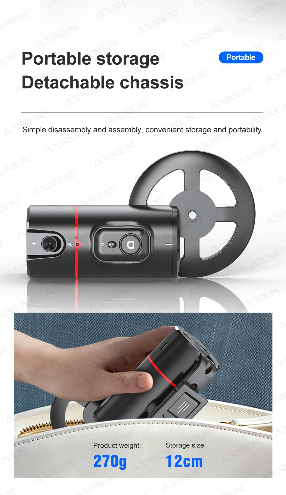P02 360 Rotation Gimbal Stabilizer, Follow-up Selfie Desktop Face Tracking Gimbal for Tiktok Smartphone Live,with Remote Shutter