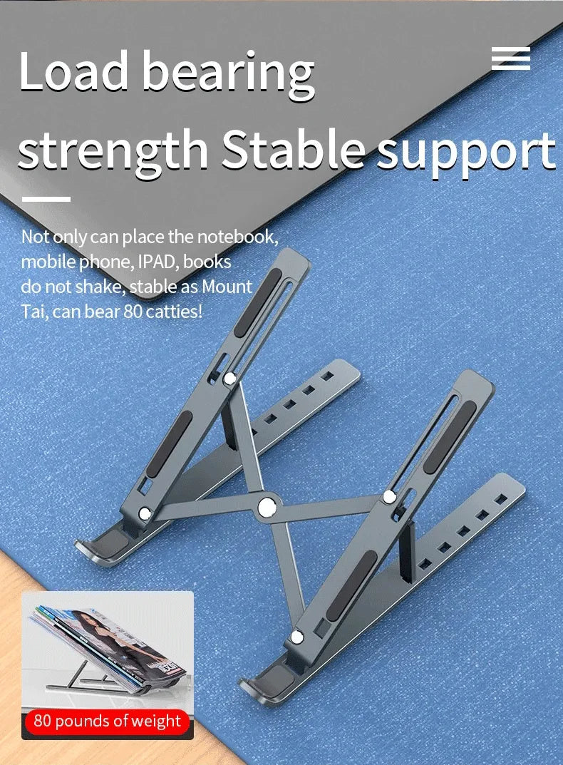 Laptop Aluminum Alloy Stand Ergonomic Foldabl Desktop Stand Flat Stand Mobile Phone Stand Laptop Radiator Portable Foldabl Stand