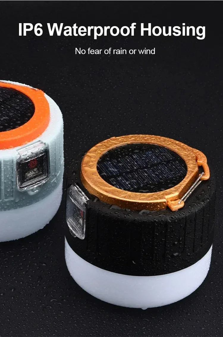 Portable Solar Camping Light Power Bank LED Lanterns With Remote Control Waterproof Outdoor Tent Light Rechargeable Flashlight ﻿