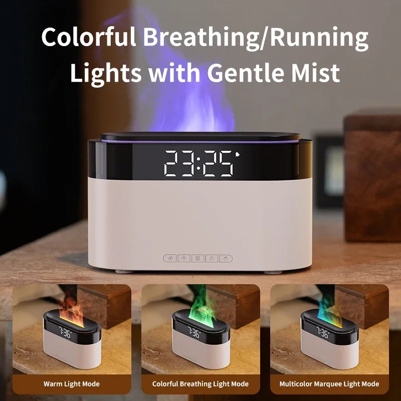 New Air Humidifier Home Colorful Lamp USB Charge Remote Control Essential Oil Spray Aroma Diffuser with Alarm Clock Humidifiers