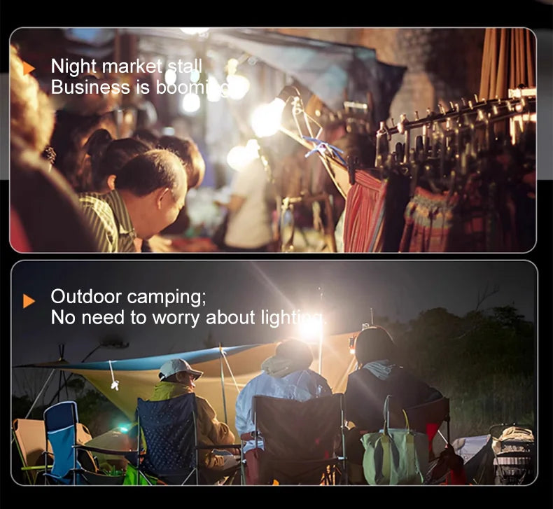 Solar LED outdoor camping lamp portable lamp configuration hook supports TYPE-C charging.