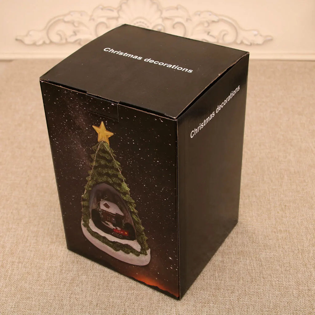 Christmas Music Train LED Music Box Christmas Tree Gingerbread Man Music Box Night Light Xmas New Year Decor Ornament Gifts