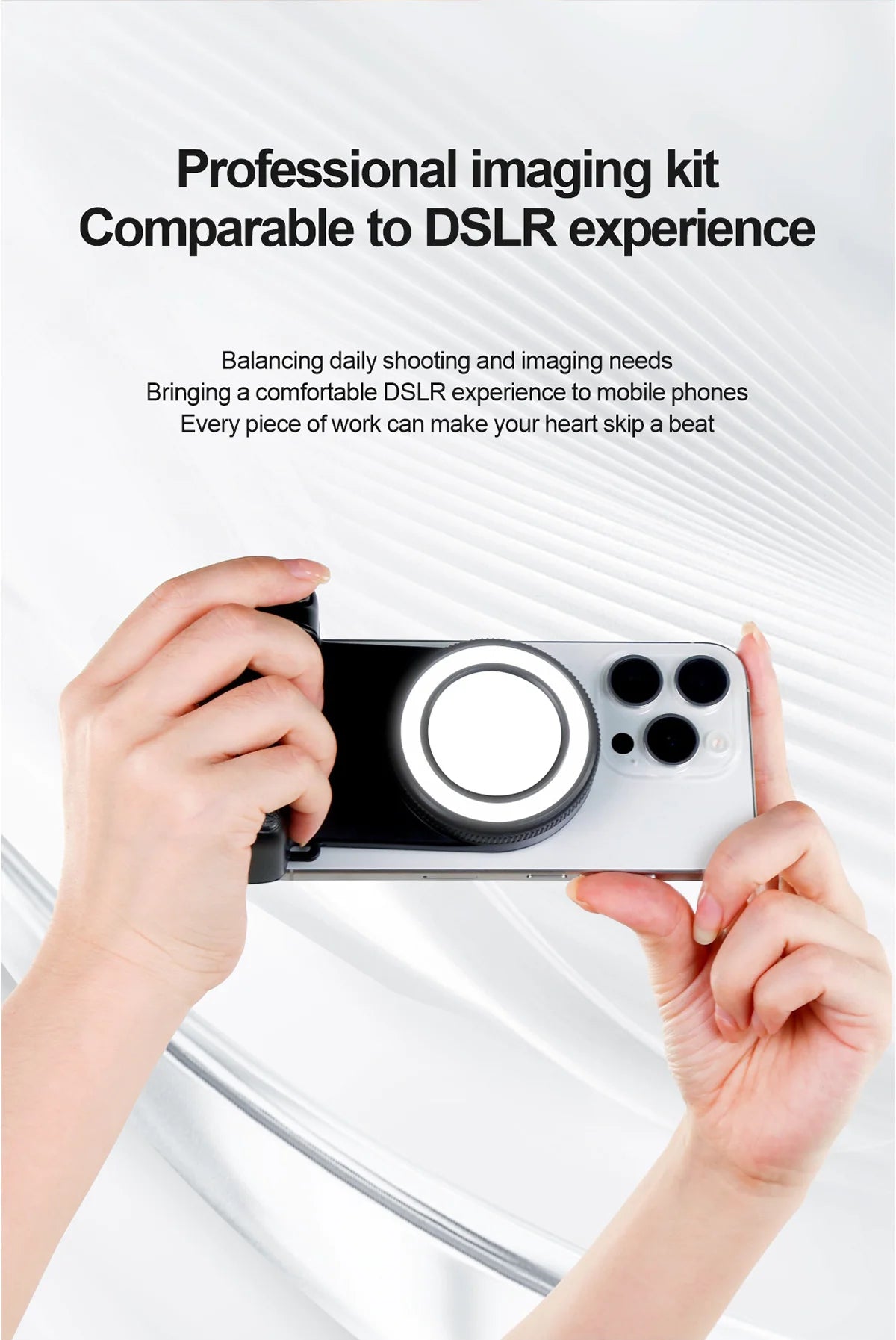 Magnetic Smartphone Handle Grip with Detachable 30M Bluetooth Remote with Fill Light Anti-shake Selfie Handle Photo Bracket