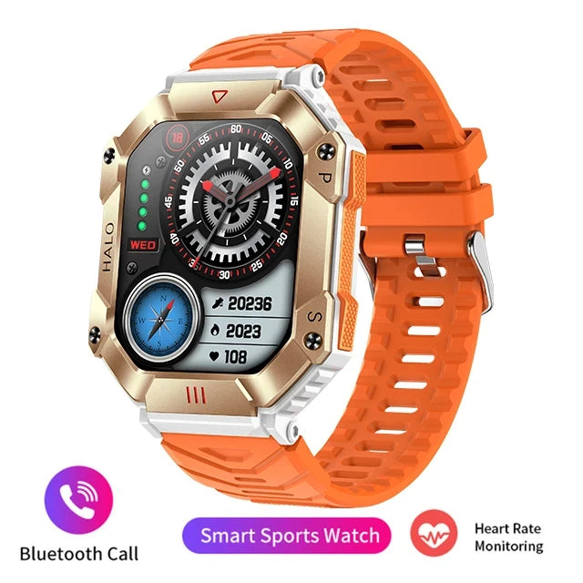 GEJIAN GPS Military Smart Watch Men For Android IOS Ftiness Watches Ip68 Waterproof 2.0'AI Voice Bluetooth Call Smart Watch