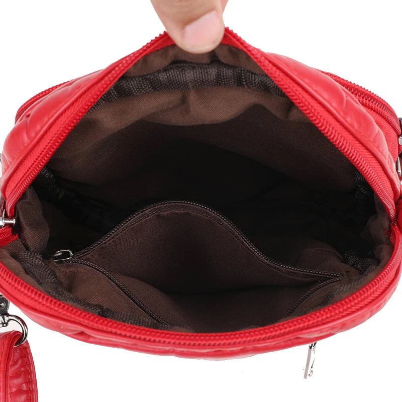 Mobile Phone Bag for Women 2024 New Fashion Soft Leather Diagonal Straddle Small Bag Multi layered Mini Zero Wallet Versatile Li