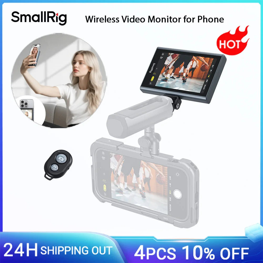 SmallRig Phone Monitor Screen with Wireless Control, Video Monitor w Cold Shoe Real-Time Screen Sharing for iPhone 17for MagSafe
