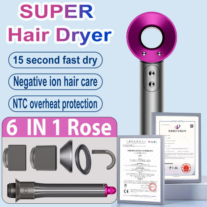 1600W Professional Hair-care Negative Ion Hair dryer 220V Leafless Hairdryer High Speed household Blow Dryer Salon Style Tool