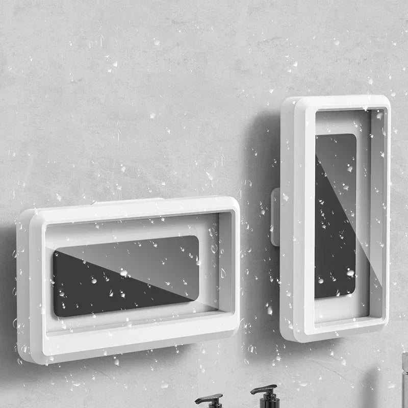 Wall Mounted Waterproof Phone Holder Cell Phone Storage Box Can Touched Shower Smartphone For iPhone 16 15 Samusng Xiaomi Stand