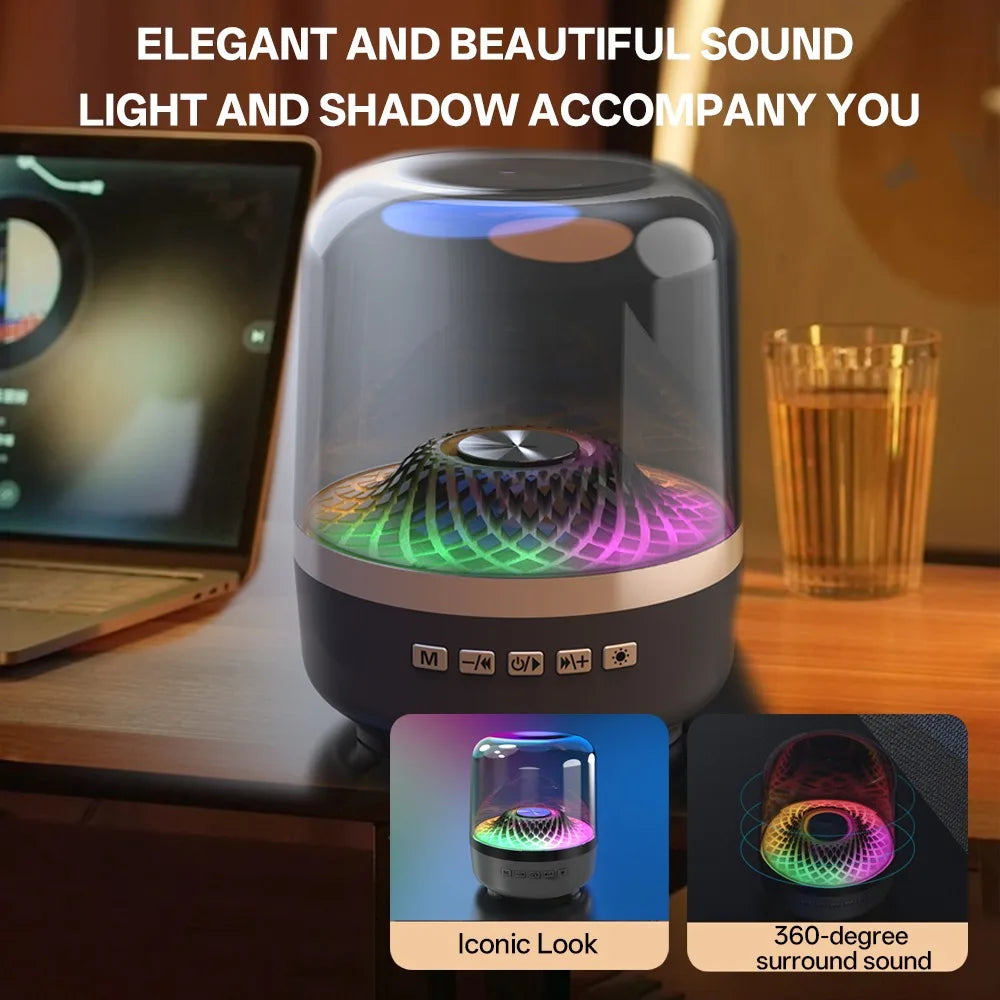 Glaze 5 Subwoofer Bluetooth 5.3 Audio Breathing Lamp Speakers Hi-Fi Acoustic Wireless Soundbar Portable Speaker for Home Theater