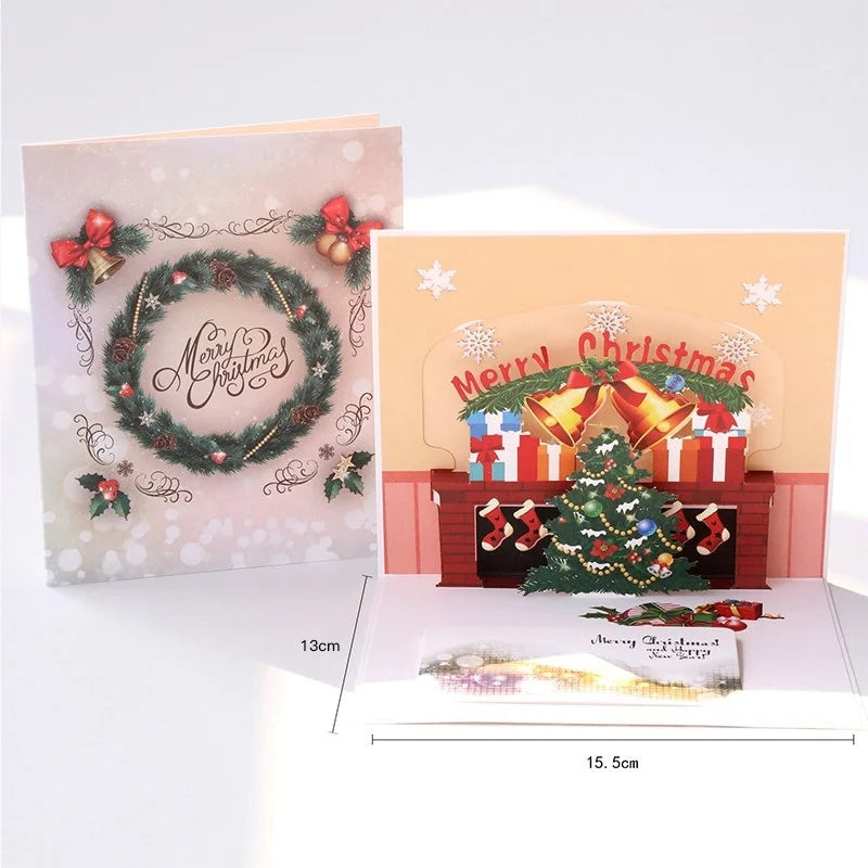 Handmade Christmas Gift Card Creative Design 3D Stereos High-end Blessing Small Thank You Card Festive Party Supply