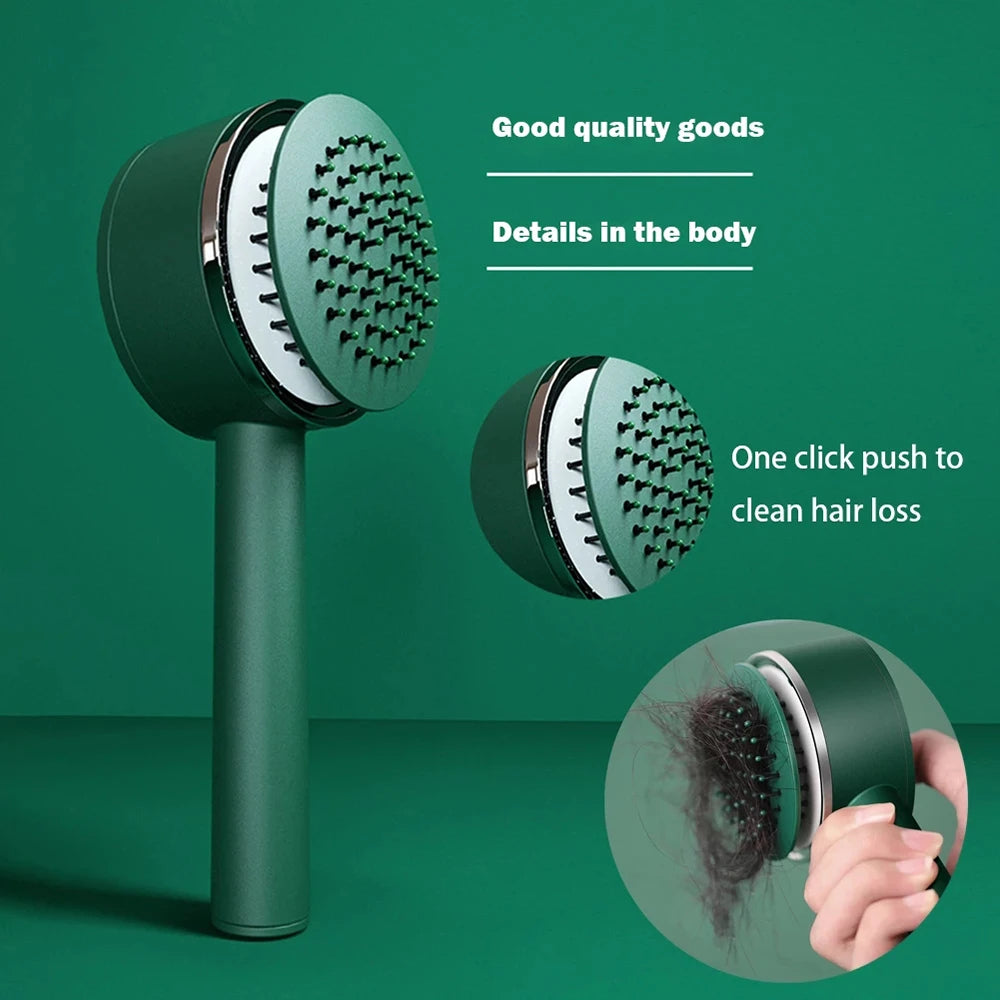 Central Airbag Hair Comb Self Cleaning Detangling Hair Brush For  Women Smooth Anti-Static Scalp Massage Hairbrush Dropshipping