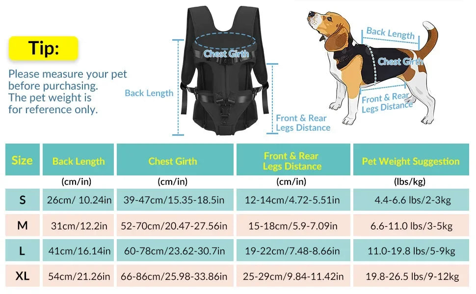 TAILUP Pet Carrier Backpack for Dogs Cat Thickened Sponge Pet Front Dog Carrier Backpacks Portable Puppy Transportation Dog Bag
