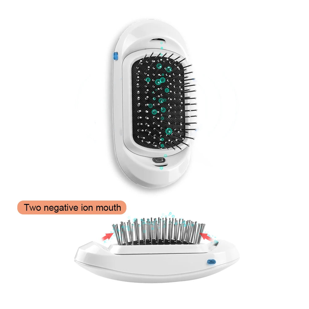 2.0 Portable Ionic Hairbrush Dropshipping Niche Product Double Negative Ions Hair Brush With Pattern Hair Scalp Massage Comb