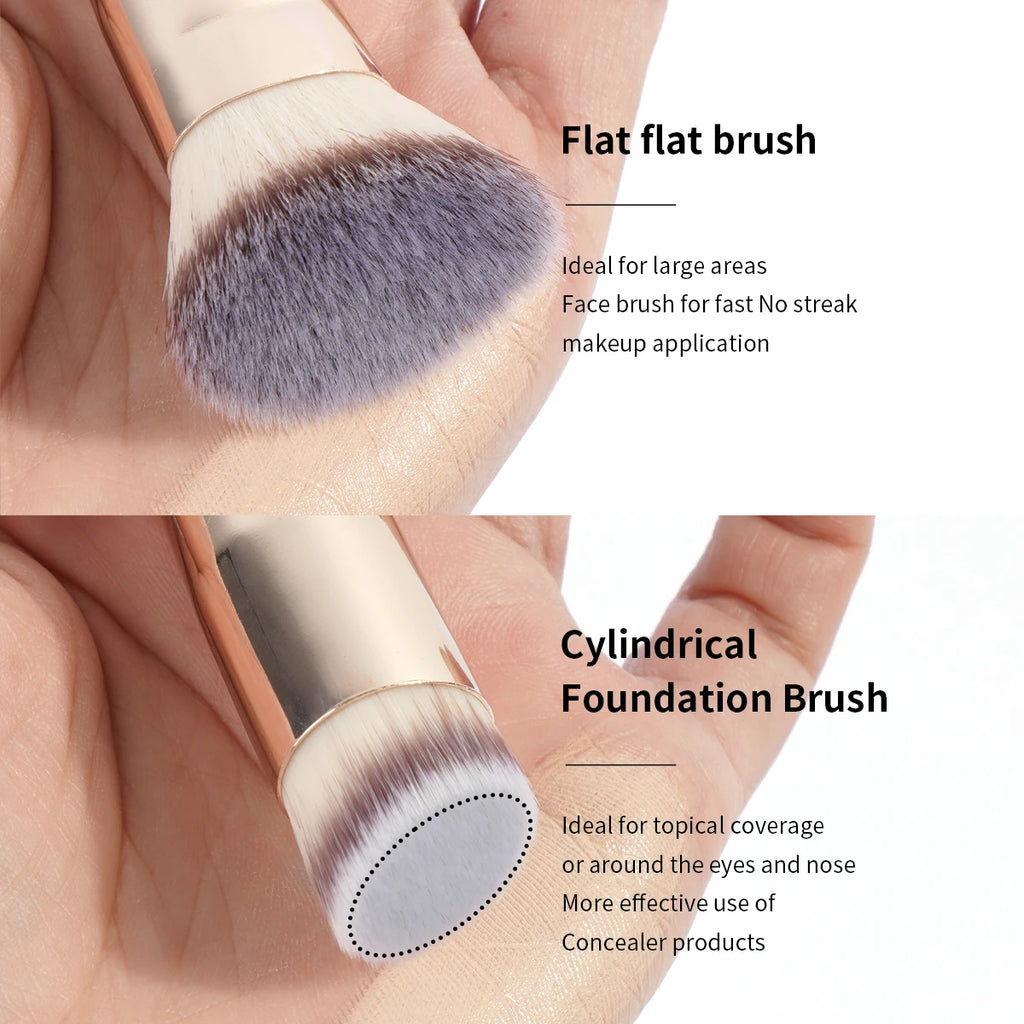 MAANGE 2PCS Foundation Brush Set for Liquid Cream Powder Contour Buffing Blending Concealer Face Brush Cosmetic Makeup Tools