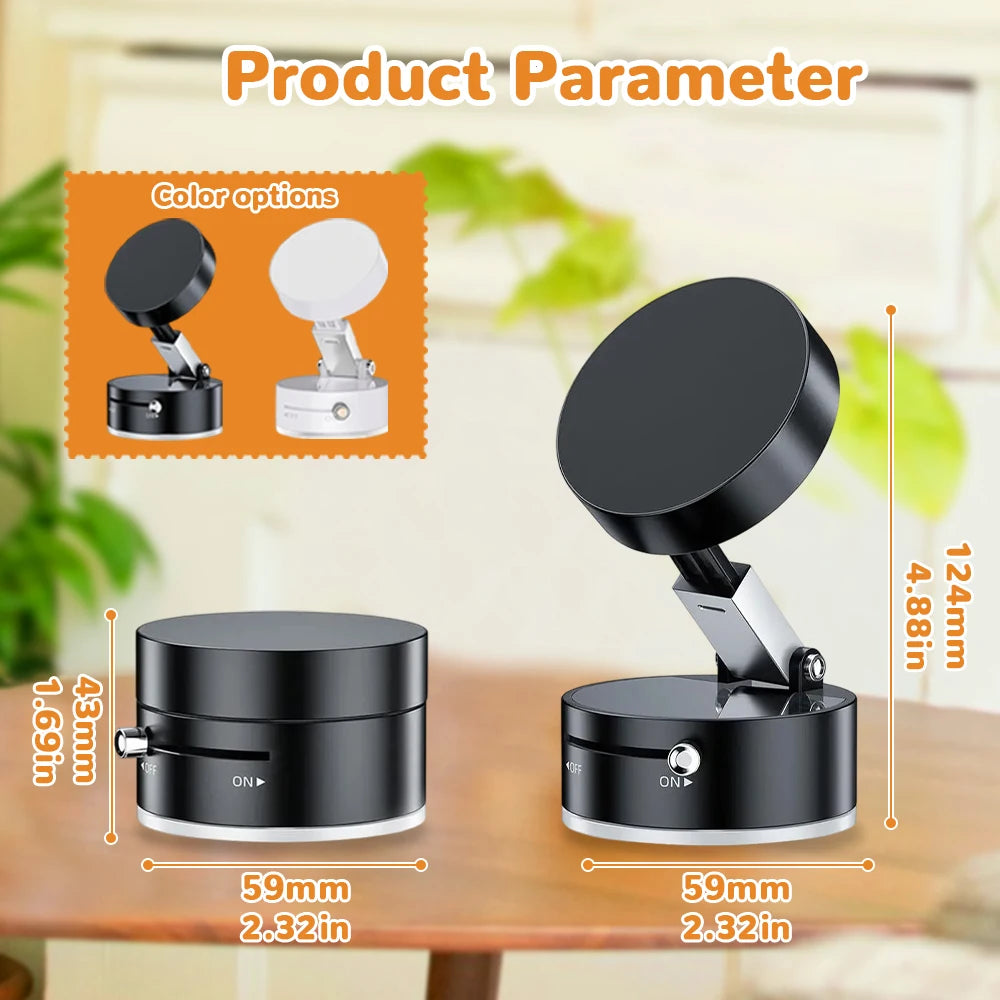 Vacuum Car  Magnetic Phone Holder Suction Cup Adjustable Phone Stand for iphone 16 pro Foldable Cell Navigation Support Bracket