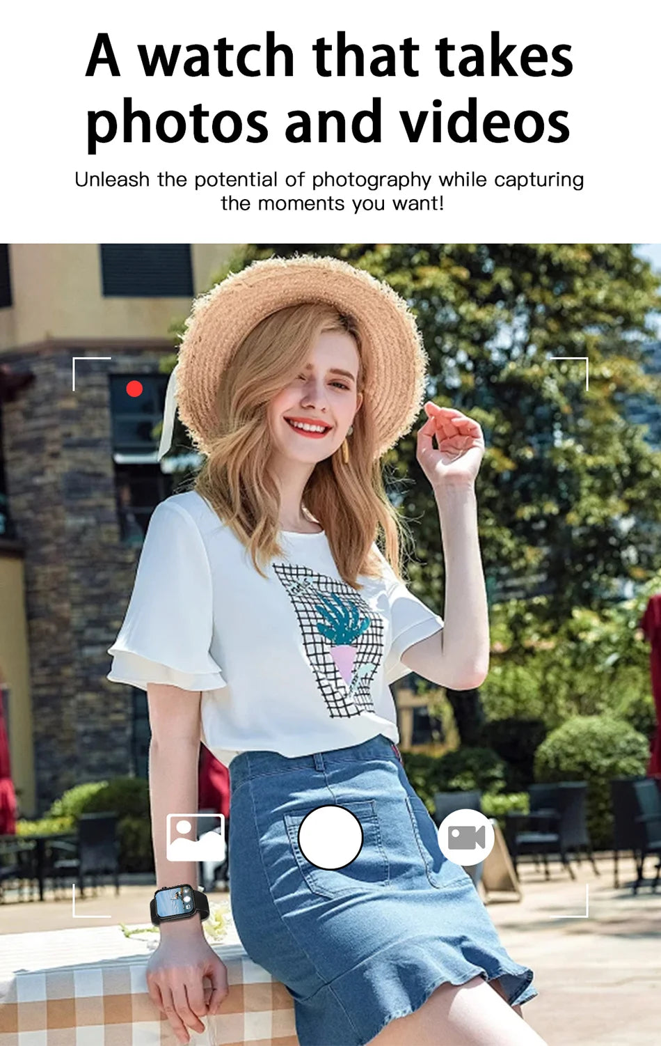 New Smart Watch Women Men Camera Take Photo Record Video Heart rate Sports Fitness Waterproof Bluetooth Call For Android iOS