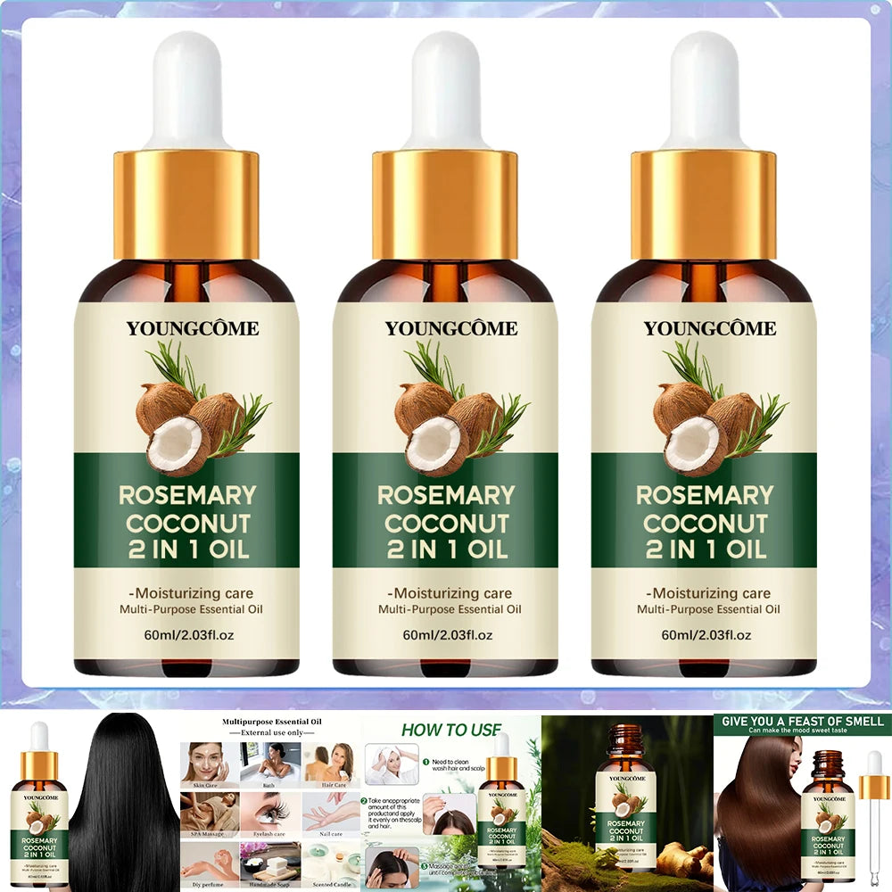 Rosemary Oil Hair Growth Essential Coconut Oil Improve Hair Loss And Nourishes Strengthen Hair Roots Scalp Treatment Hair Care