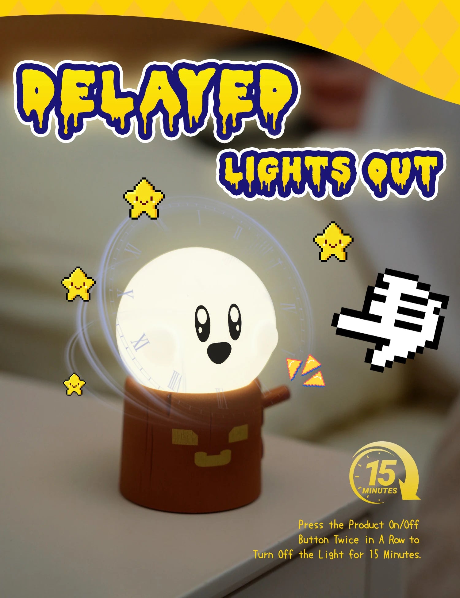 Flameless Candles Night Light Cute Sleeping Nightlights Dimmable 2 Lighting Modes Bedside Lamp For Kid Bedroom