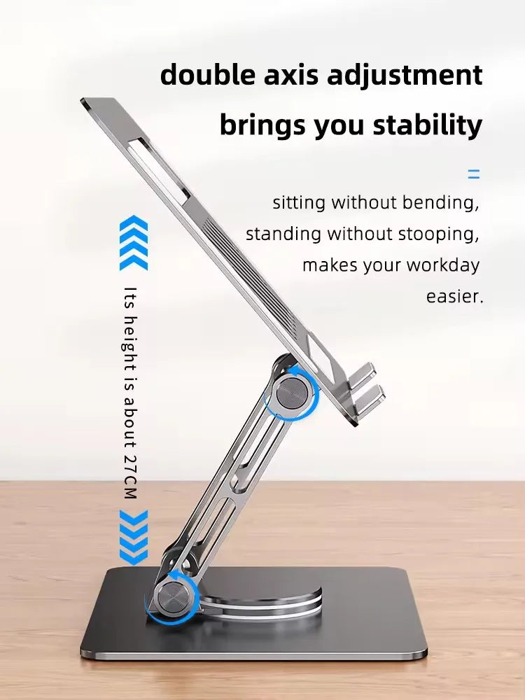 360 Swivel & Adjustable Laptop Stand for Desk Foldable & Portable Computer Stand for All Laptops up to 15.6 inches