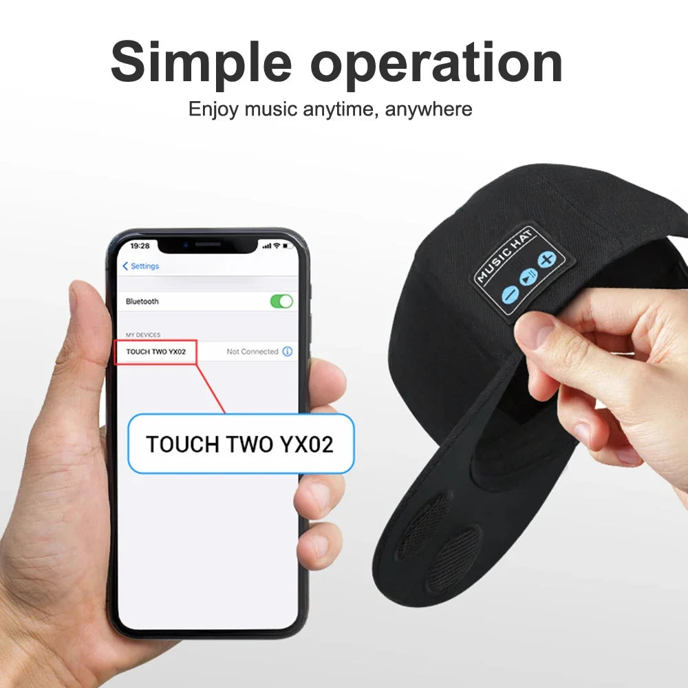 Music Hat Wireless Bluetooth Speaker Hat Baseball Cap & Headphones Supports Volume Control Motion Music Hedset With Microphone