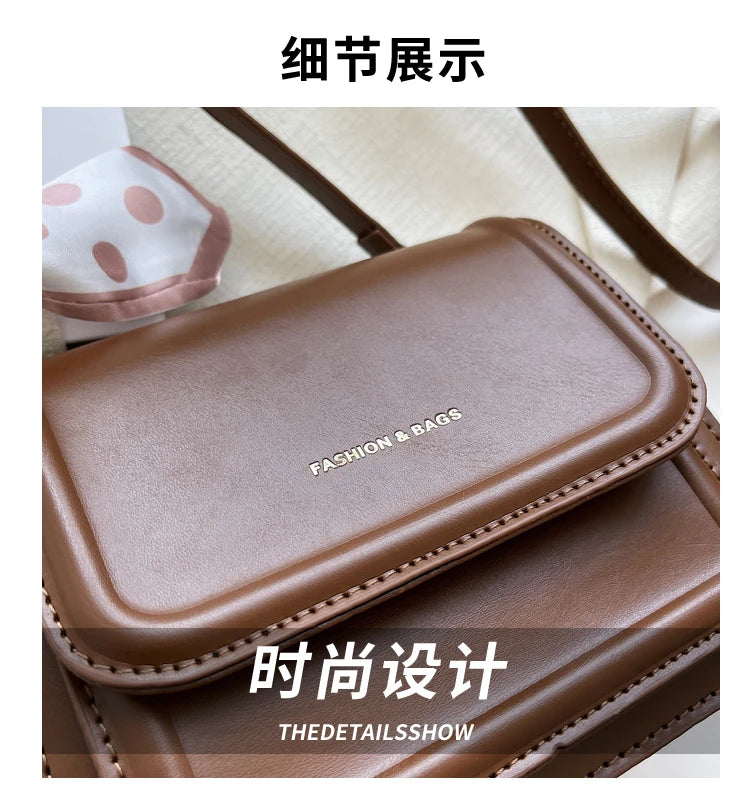 Leather Shoulder Bag Purse for Women - Fashion Crossbody Bags Underarm Bag Small Square Satchel Handbag