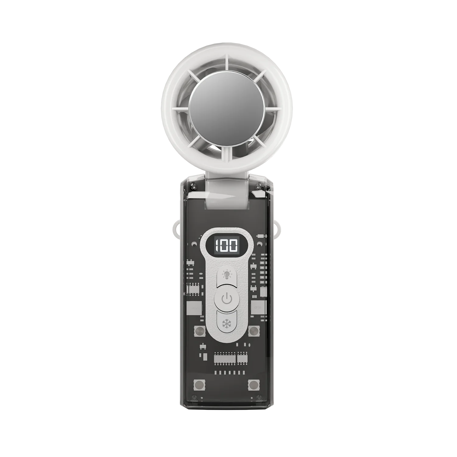 High speed folding refrigeration fan, digital display mini portable USB charging fan, high wind power handheld fan