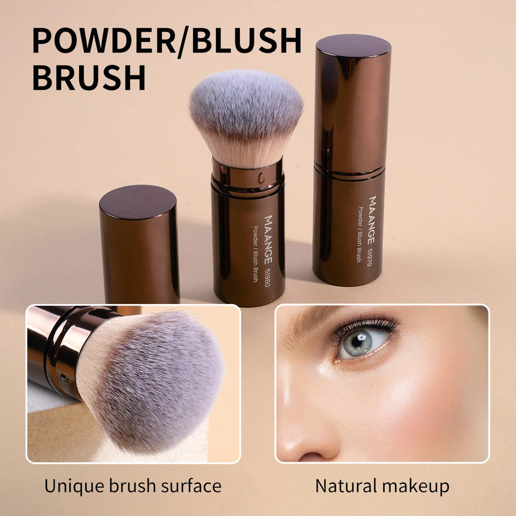MAANGE 1PCS Retractable Foundation Makeup Brush Soft Dense Blusher Powder Concealer Makeup Brush Portable Cosmetic Makeup Tools