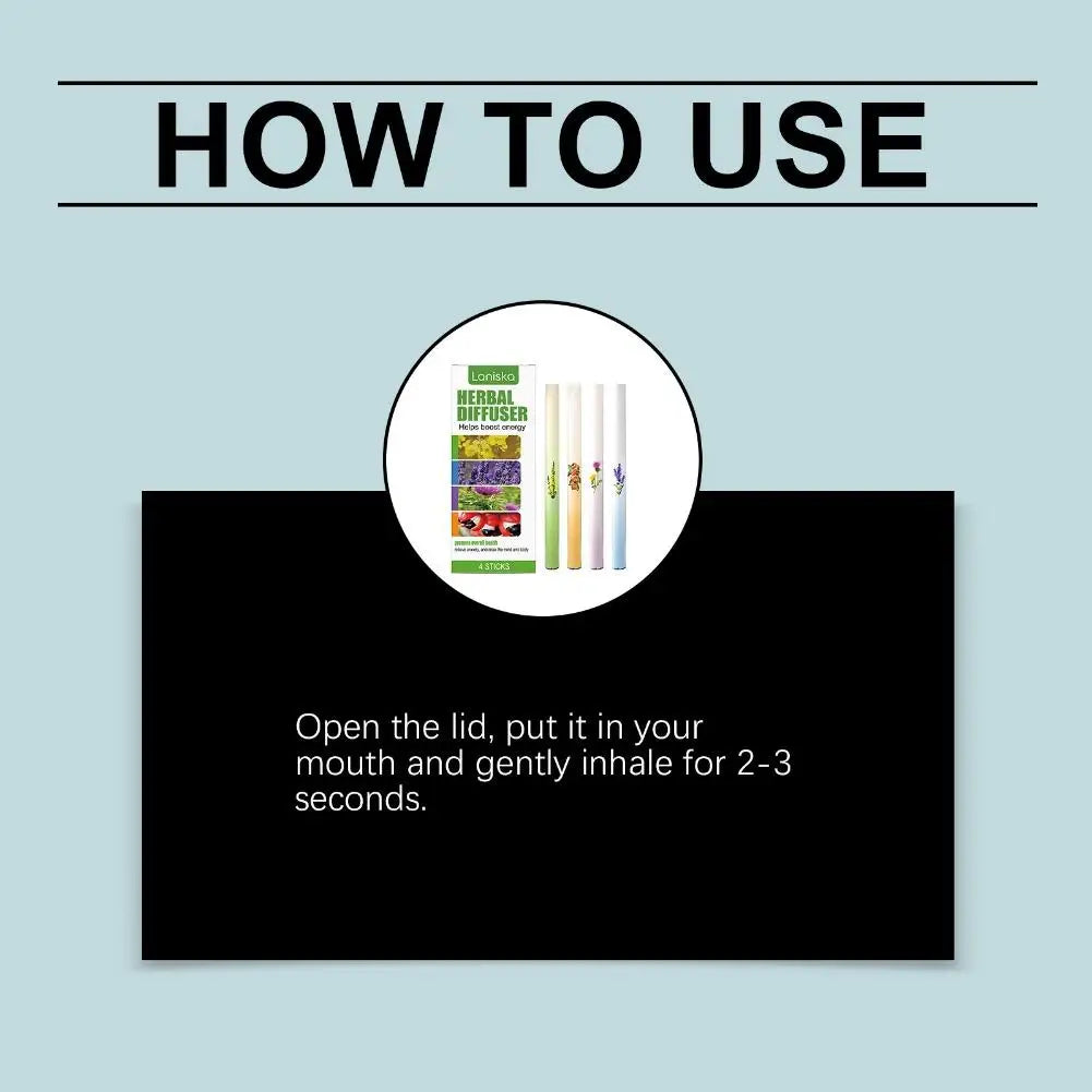 Herbal Diffuser Natural Herbal Energy Bar Lung-Clearing Ingredients Improve Respiratory Health Relieves Fatigue 4bars/Box
