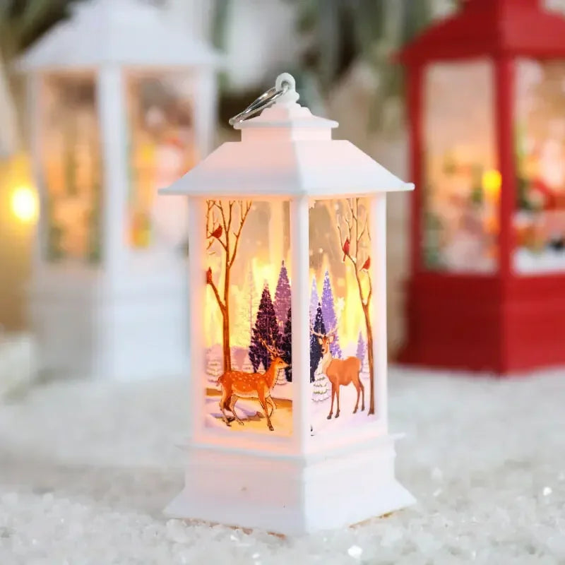 LED Night Lights Vintage Portable Oil Lamp Battery Powered Home Hanging Lanterns Child New Year Gift Christmas Party Decoration