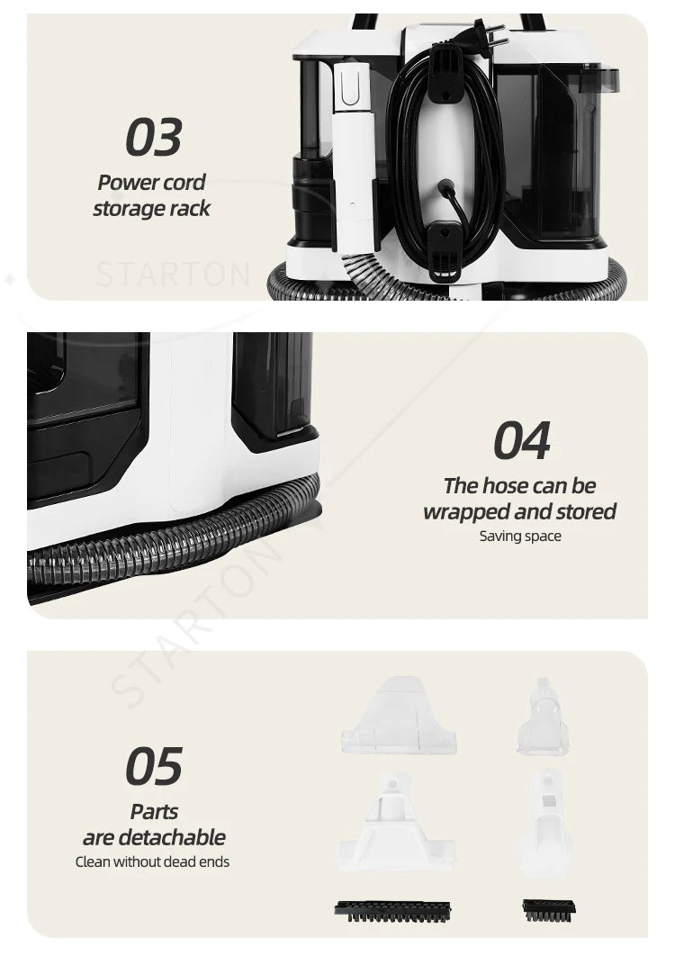 Jesun Multi-Purpose Portable Carpet and Upholstery Cleaner Cordless Spot Cleaner Stain Remover Wet Dry Vacuum Pet Stain Vacuum