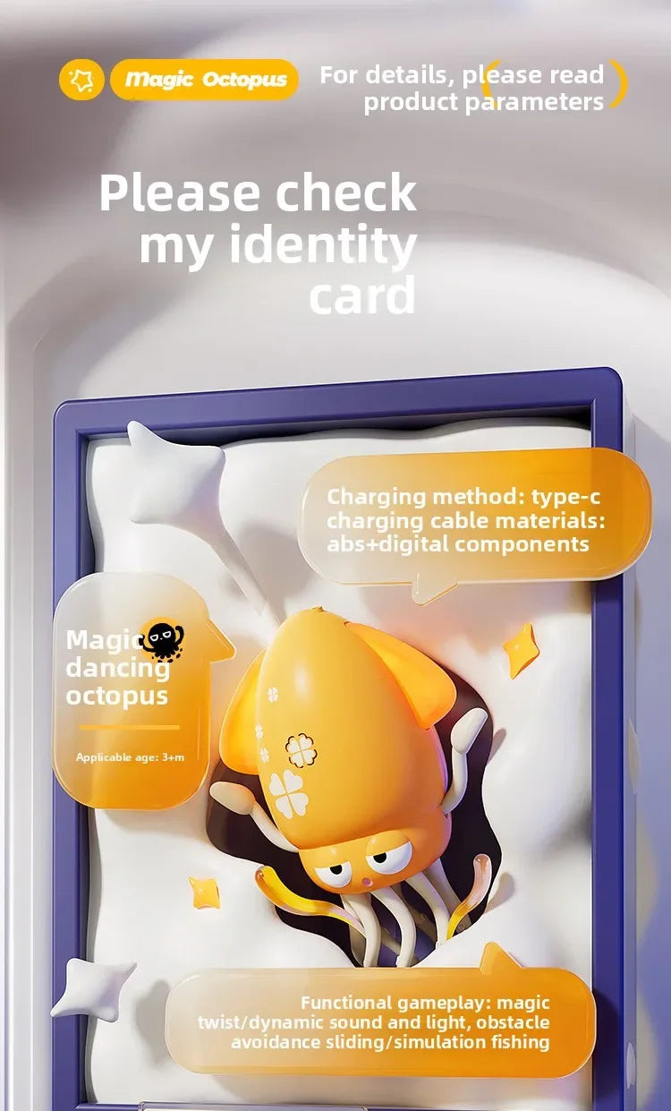 Electronic Pet Toys Dancing Octopus Kid Cartoon Interactive Development Moving Education Toddler Toy Gift Creative Kids Gift