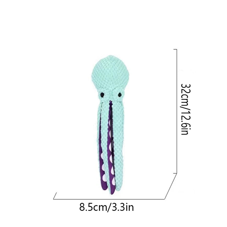 Dog pet plush octopus toy with interactive sound
