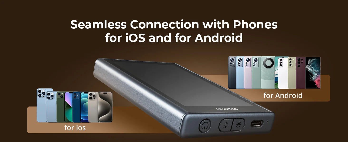 SmallRig Phone Monitor Screen with Wireless Control, Video Monitor w Cold Shoe Real-Time Screen Sharing for iPhone 17for MagSafe