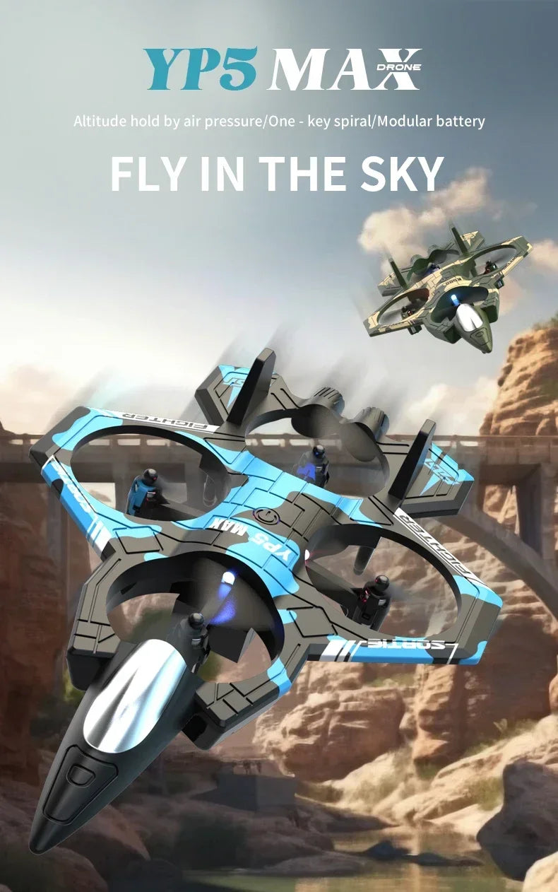 2025 New Fighter Quadcopter Drone Stunt Light RC Aircraft Four Channel Hovering Alta Altitude Rolling Special Effect