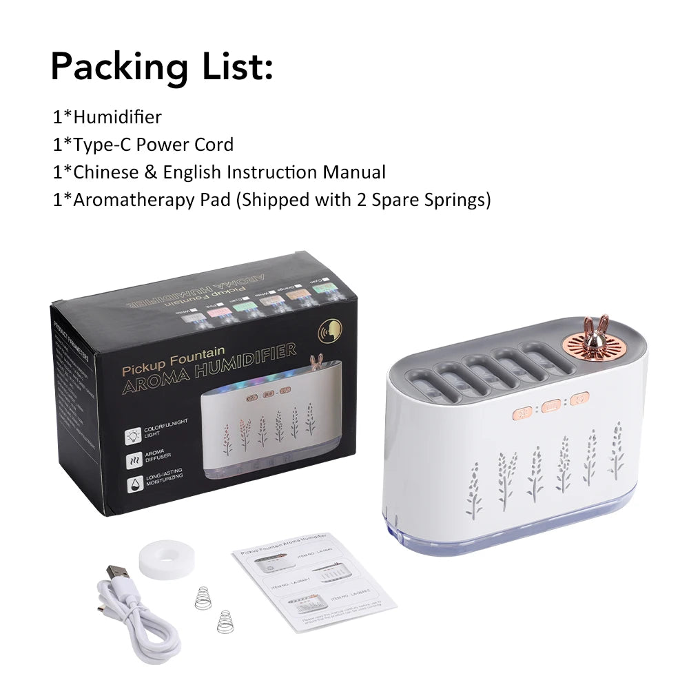 700ml Air Humidifier USB Essential Oil Diffuser 7 LED Lights Aromatherapy Mist Maker Humidifier for Car Home Bedroom with Timer