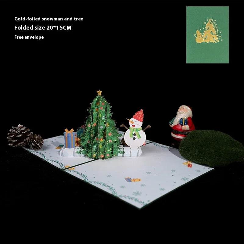 Handmade Christmas Gift Card Creative Design 3D Stereos High-end Blessing Small Thank You Card Festive Party Supply