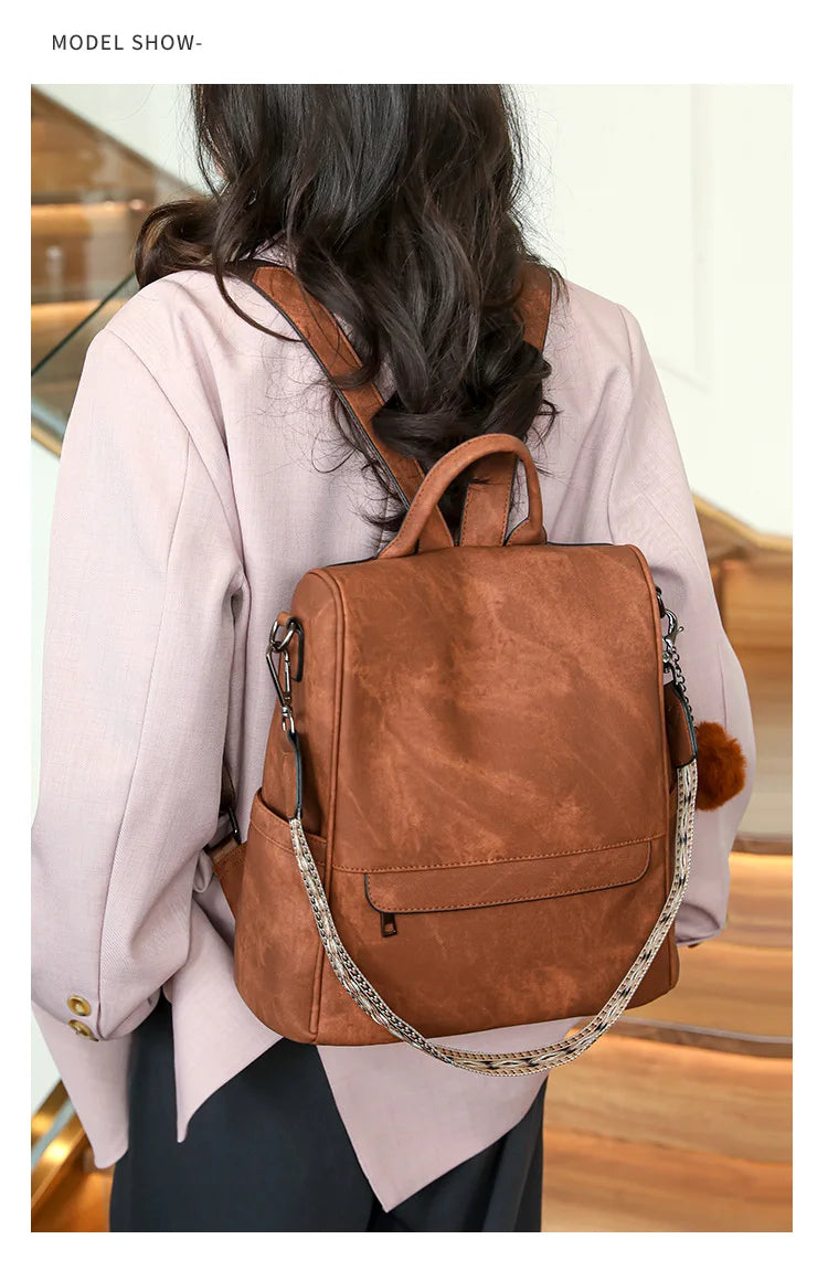 Womens Purse Leather Backpack Purse for Women Fashion Backpack Ladies Designer Ladies Shoulder Bags for Travel College Work