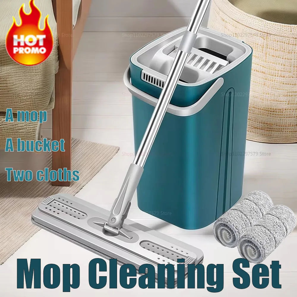 New Set Strong Cleaning Ablity Microfiber Mat Mop 360° Rotation Home Floor Kitchen Cleaning Tools Sleaning Bucket Cleaning Cloth