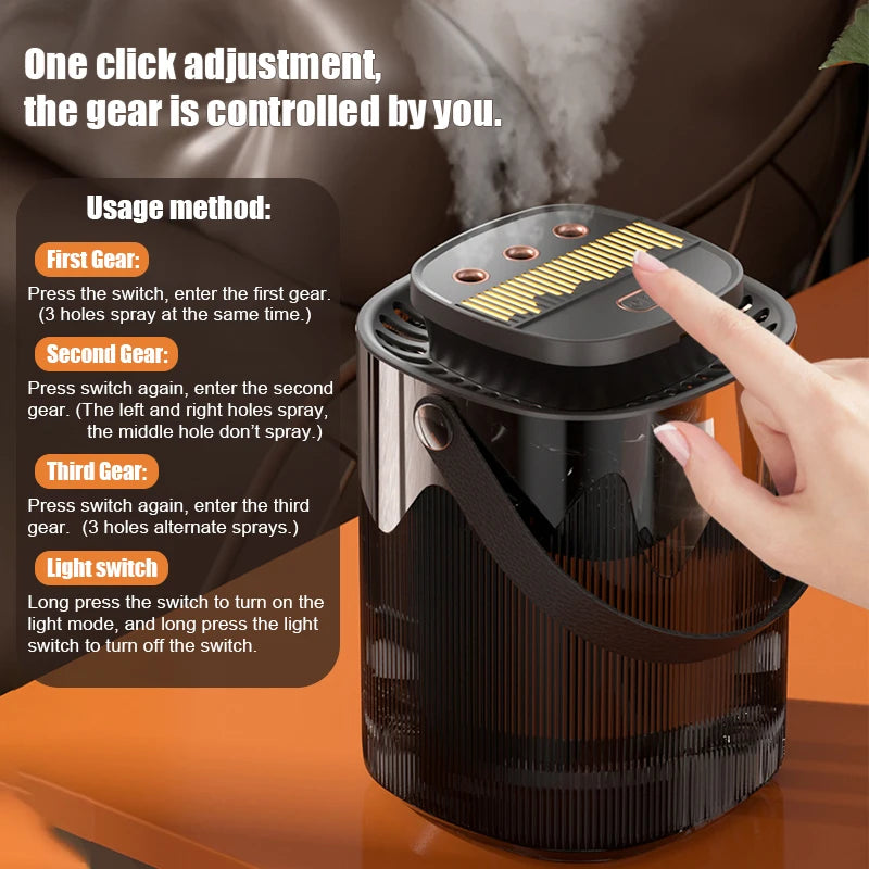 Air Humidifier 3L Large Capacity Air Atomizer USB Home Office Essential Oil Diffuser Heavy Fog Aroma Humidifier Cool Mist Maker