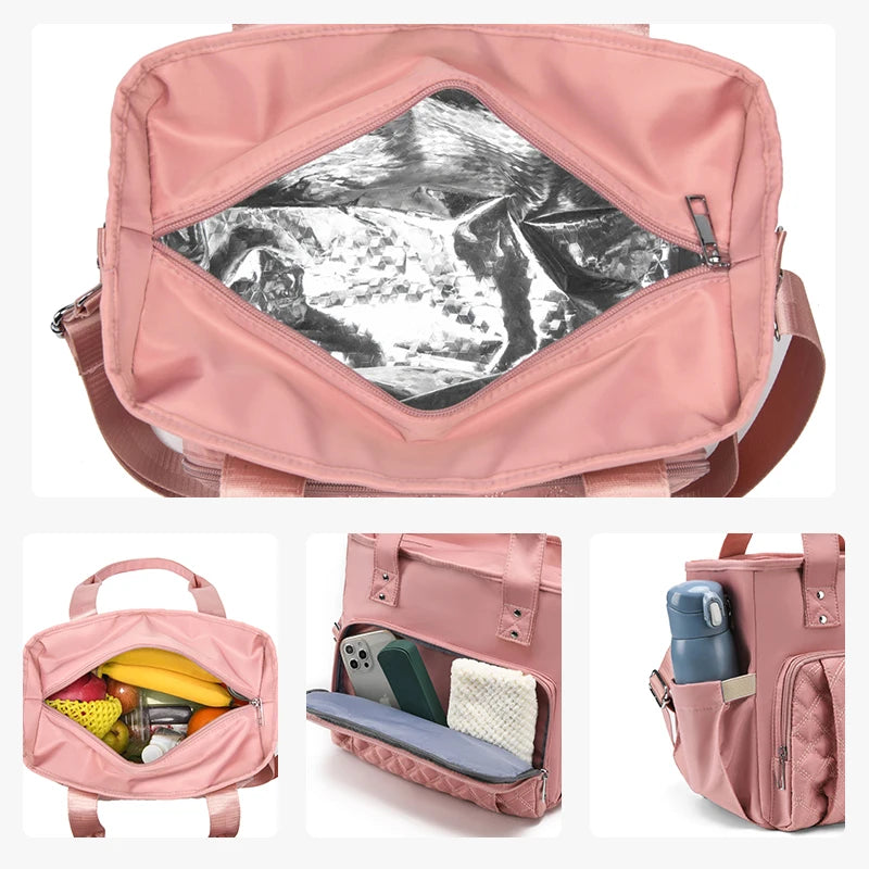 Extra Large Capacity Fashionable Lunch Bag Hot-pressed Waterproof and Leak-proof Storage Bag Travel Bag Picnic Bag Mommy Bag