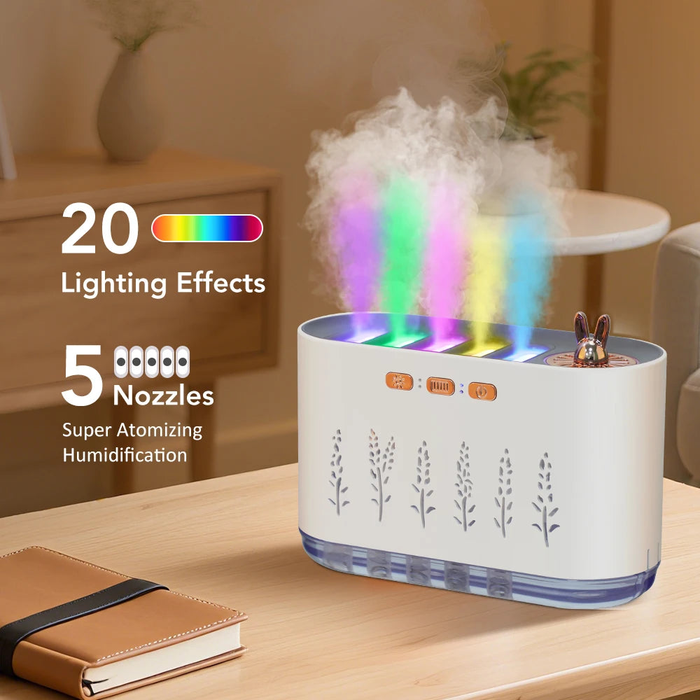 700ml Air Humidifier USB Essential Oil Diffuser 7 LED Lights Aromatherapy Mist Maker Humidifier for Car Home Bedroom with Timer