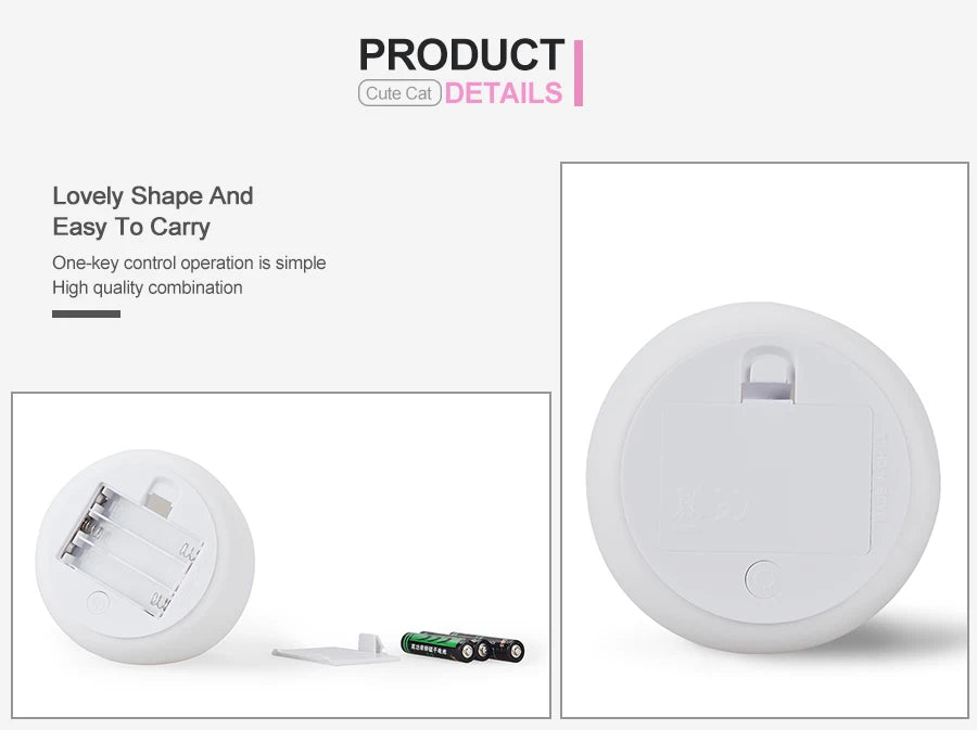 Cute Cat Night Light For Baby Kids Cartoon 7 Colors Silicone Sleeping Lamp Touch Sensor Table Lamp For Home Bedroom Decoration